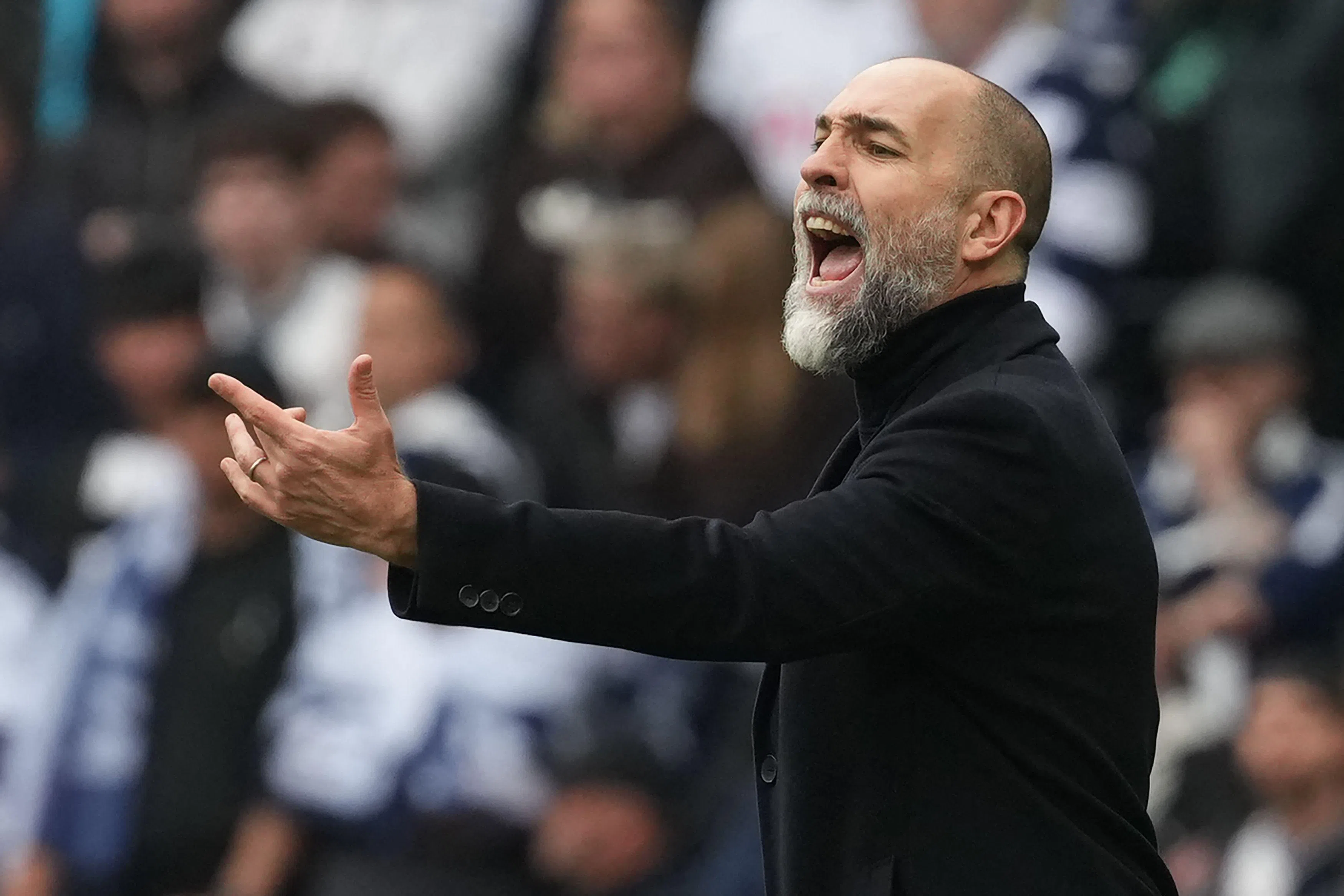 热刺新帅图多尔上任后战绩不佳，面临下课风险。（法新社）