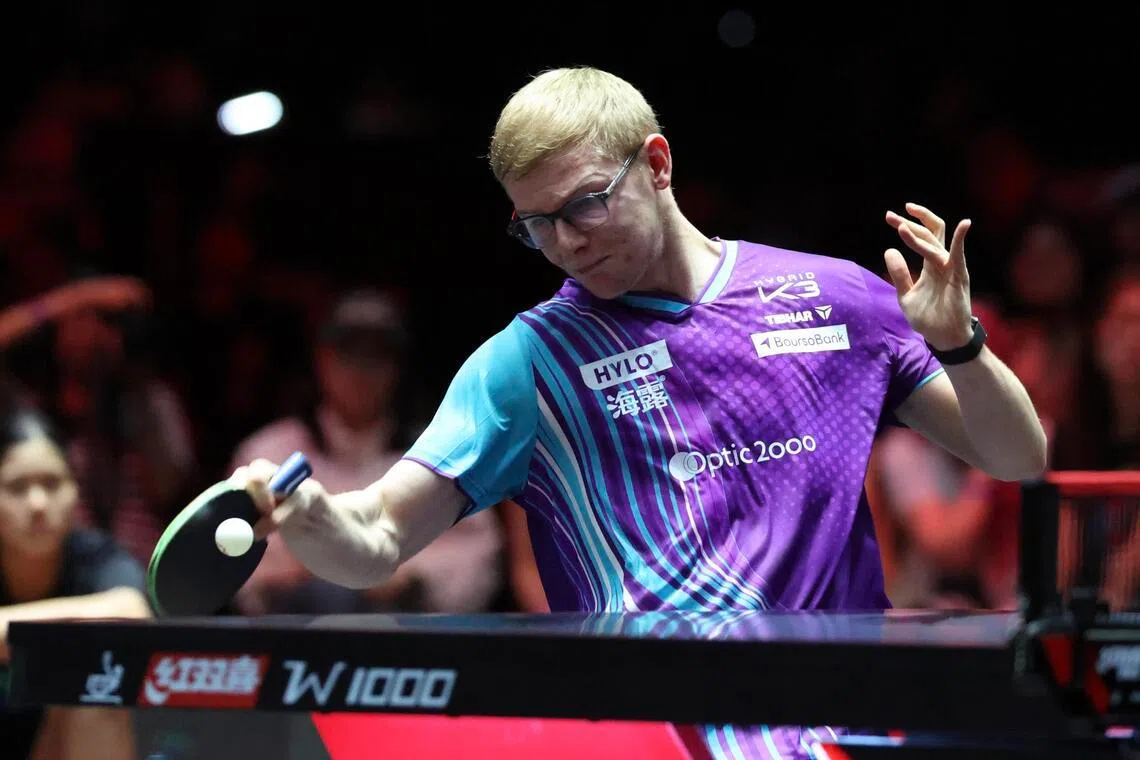 费利克斯·勒布伦（图）前一天刚在男双比赛携手哥哥艾利克斯·勒布伦夺冠，但此役未能锁定男单决赛名额。（郑一鸣摄）