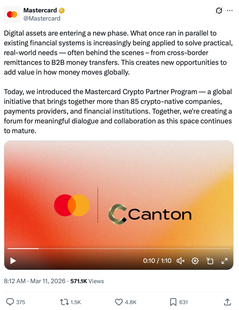 Visa, Circle, Mastercard, Binance, Stablecoin