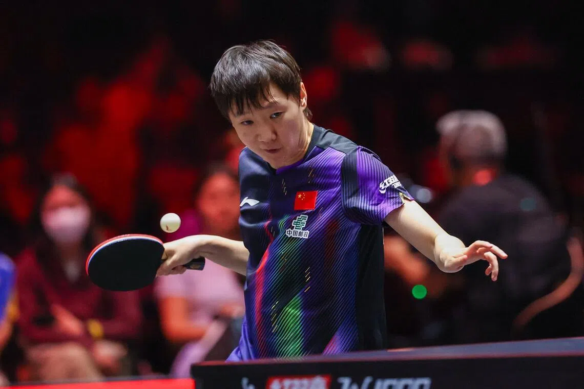 中国女将王曼昱是2024年新加坡大满贯冠军。（吴先邦摄）