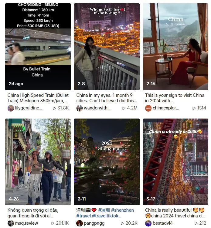 海外短视频平台上关于中国旅游的短视频