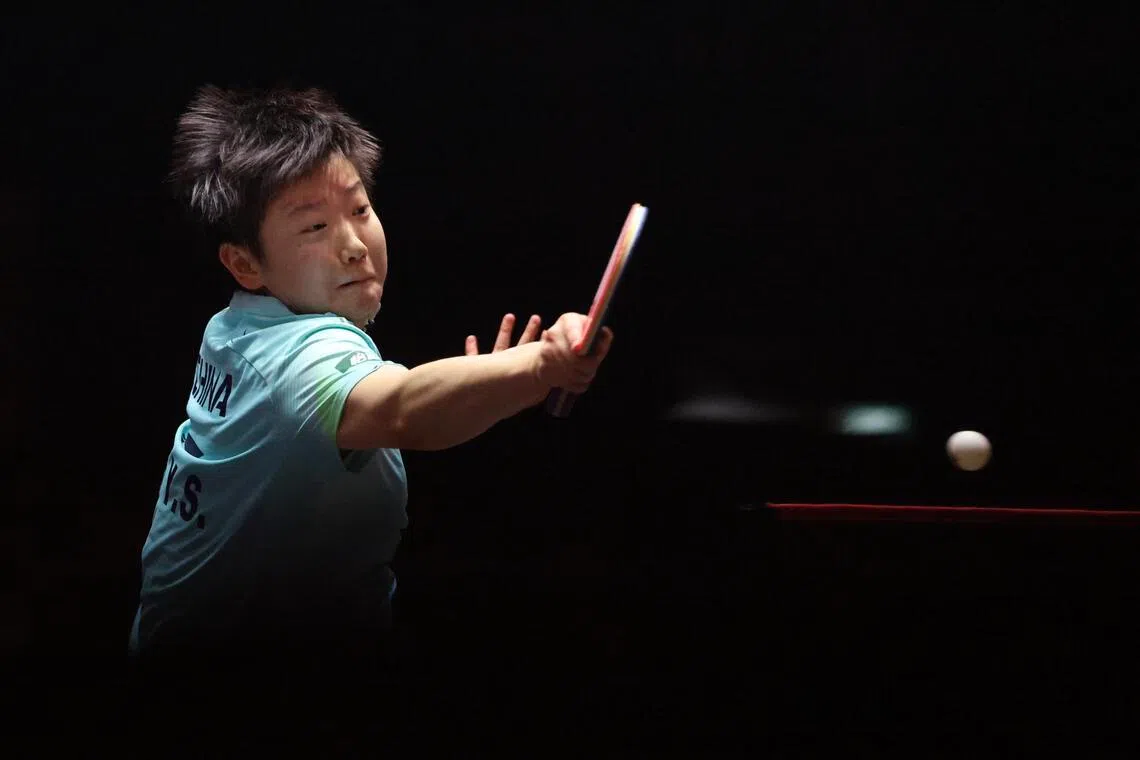 排名女单世界第一的孙颖莎（图）成功在新加坡卫冕女单冠军。她透露，在八强赛后曾感到身体疲劳，但还是在决赛发挥出不错的水平。（郑一鸣摄）