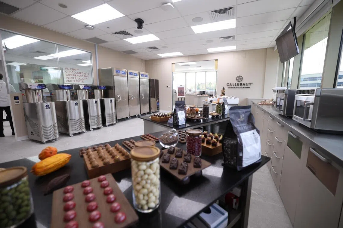 全球最大巧克力与可可产品制造商百乐嘉利宝（Barry Callebaut），在新加坡设立的全球创新中心，正重点开发可可涂层产品。（档案照片）