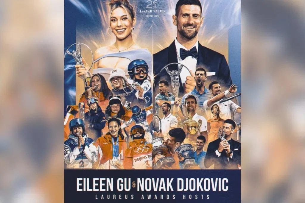 网球天王携手滑雪新星 共同亮相劳伦斯颁奖典礼