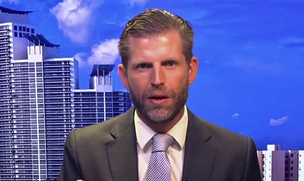 当地时间4月23日，埃里克·特朗普接受福克斯节目采访。