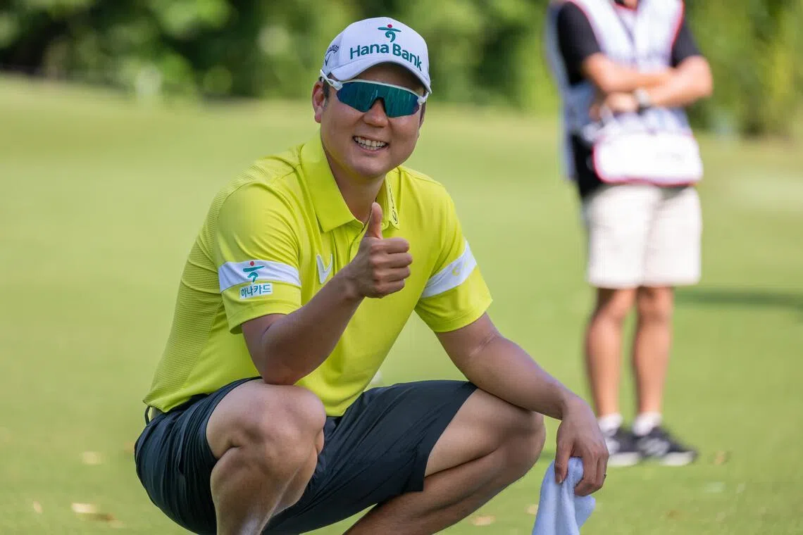 咸政宇说，一直排在榜首让他感觉很好，希望星期天也能继续保持这样的局面。（亚洲巡回赛提供）