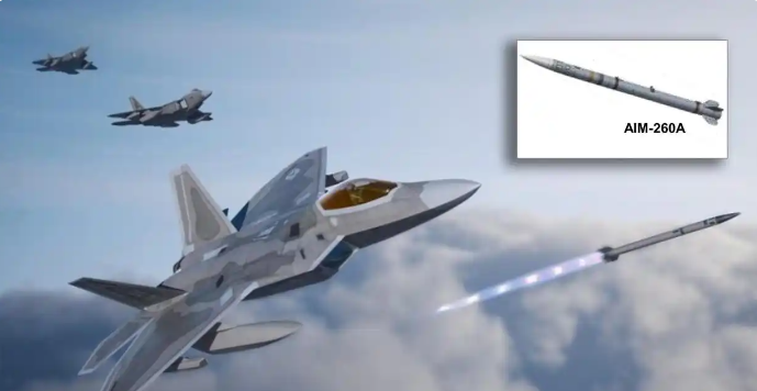 AIM-260发动机采用双脉冲固体火箭，射程达到200公里级别。