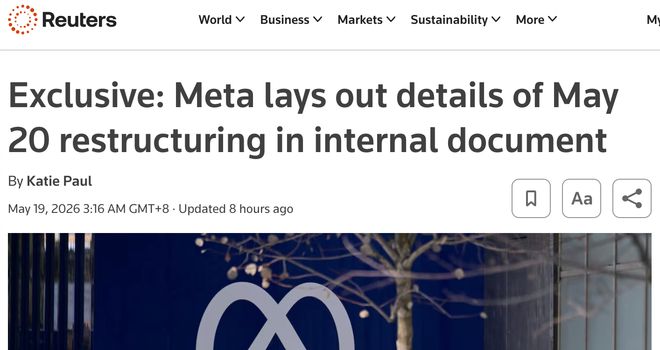 Meta重组：裁员叠加转岗，约7000人将调入AI新组织